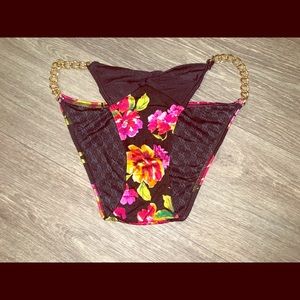 Floral Black Bathing suit